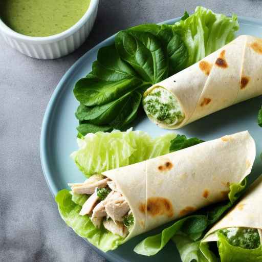 Куриные салатники "Цезарь" с зеленым соусом