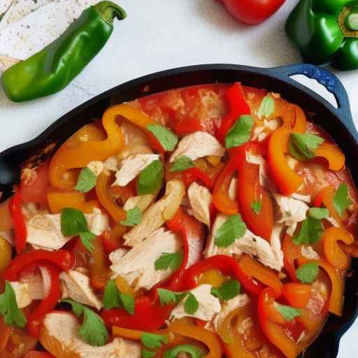 Запеканка из куриной фахиты с помидорами и болгарским перцем