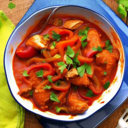 Гуляш из курицы с болгарским перцем и луком