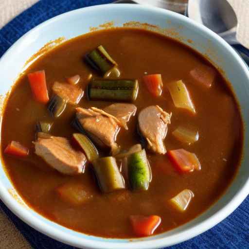 Куриный гамбо с андуйской колбасой и окрой