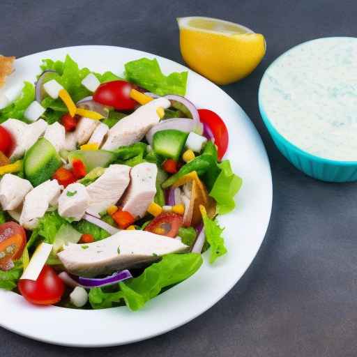 Салат "Куриный гирос" с заправкой цацики