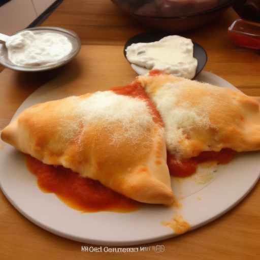 Кальцоне из курицы с пармезаном, сыром моцарелла и соусом маринара