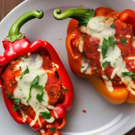Фаршированные куриным пармезаном кольца болгарского перца