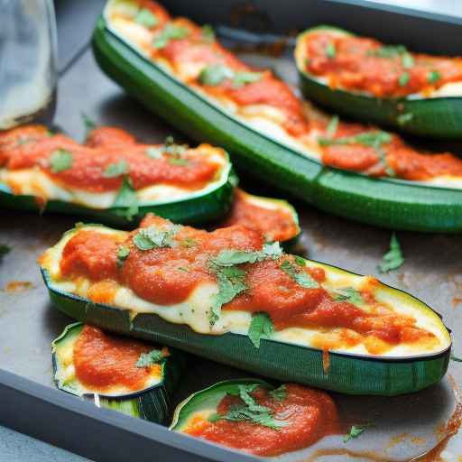 Лодочки из цуккини, фаршированные куриным пармезаном