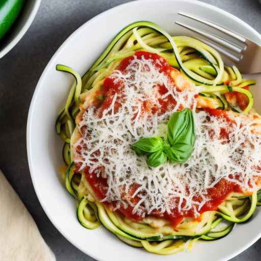 Куриная лапша с пармезаном и цуккини