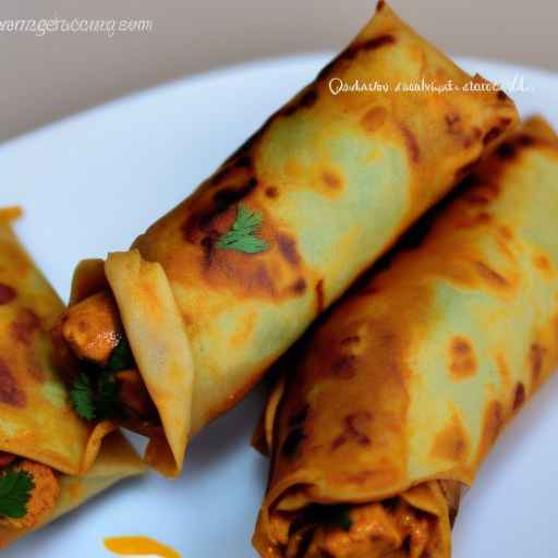 Яичные роллы с курицей тикка масала