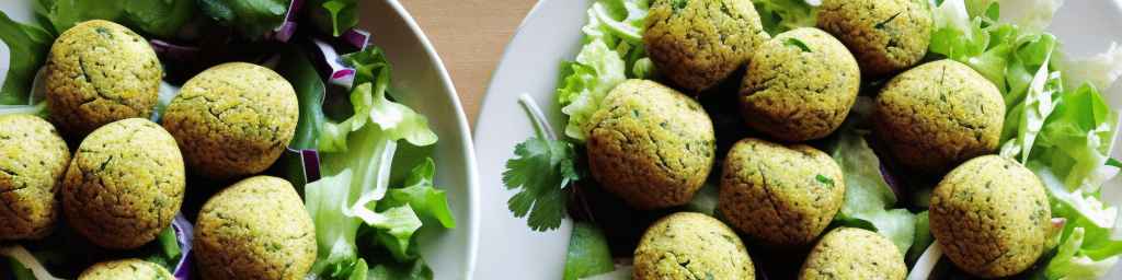 Салат фалафель с кинзой и лаймом