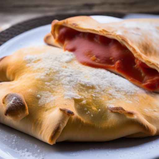 Классическая кальцоне с сыром моцарелла, пепперони и томатным соусом