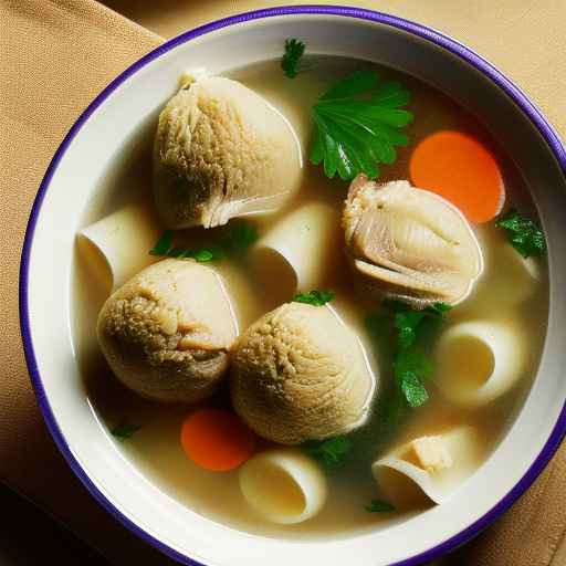 Классический куриный суп с шариками мацы