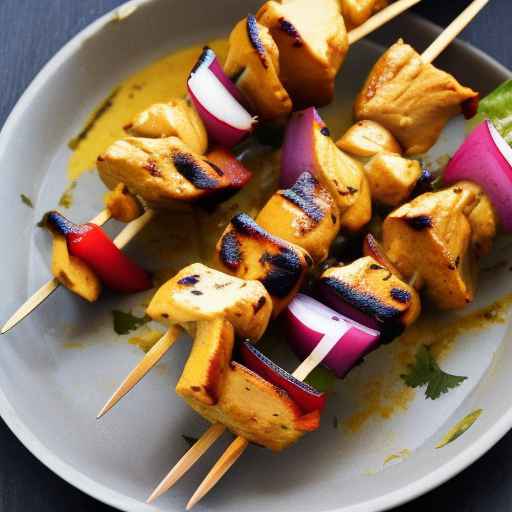 Кокосовые шпажки с курицей карри