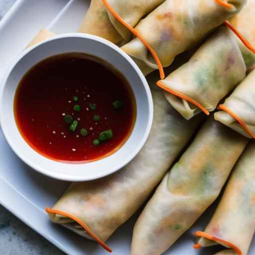 Спринг-роллы с крабовым мясом и сливочным сыром и сладким соусом чили