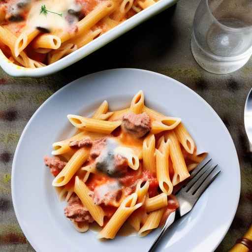 Сливочная паста с говядиной и помидорами