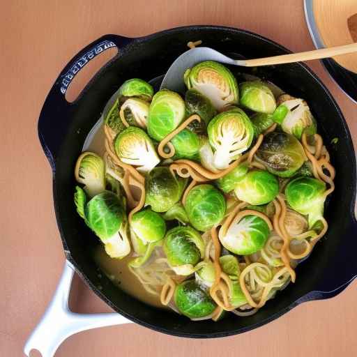 Мясо с лапшой из брюссельской капусты со сливками