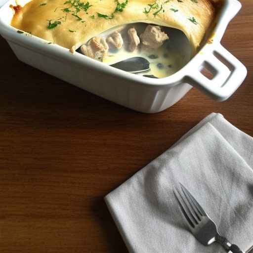 Рецепт сливочной запеканки с курицей и грибами