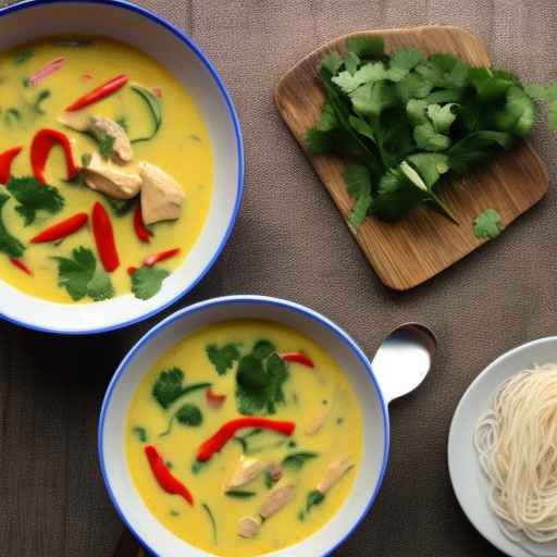 Сливочно-кокосовая куриная лапша карри