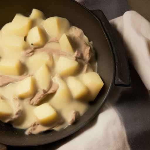 Мясо со сливками и картофелем