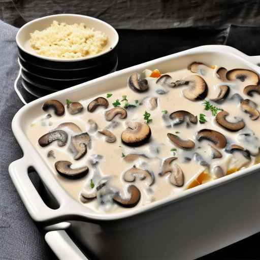Сливочная запеканка с грибами и курицей
