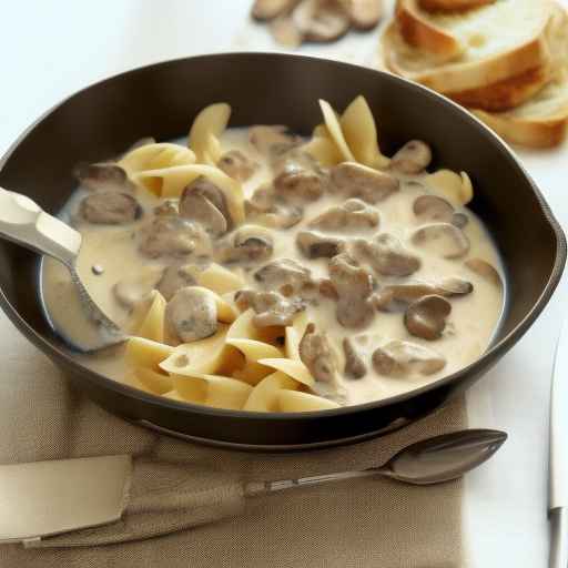 Сливочный строганов с грибами и луком
