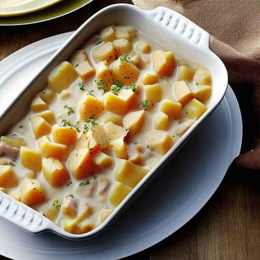 Сливочная запеканка из репы и мяса
