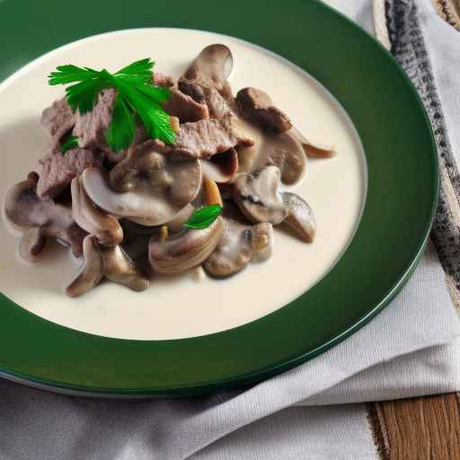 Сливочный соус с дикими грибами и говядиной