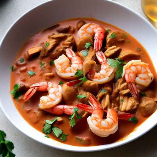 Гуляш из курицы и креветок по-креольски