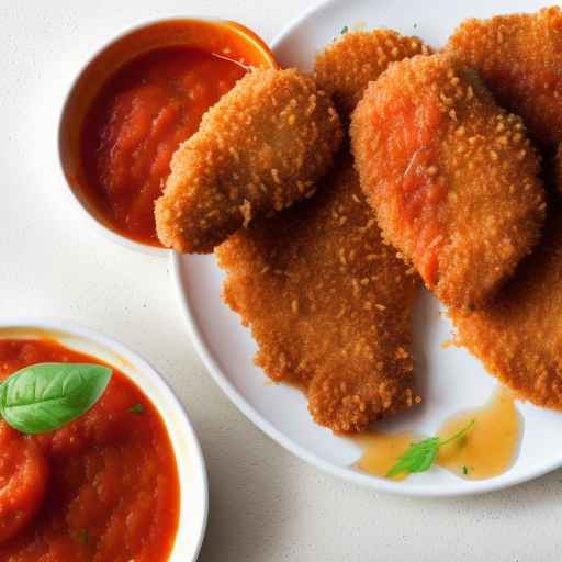 Хрустящие жареные куриные котлеты с томатным соусом