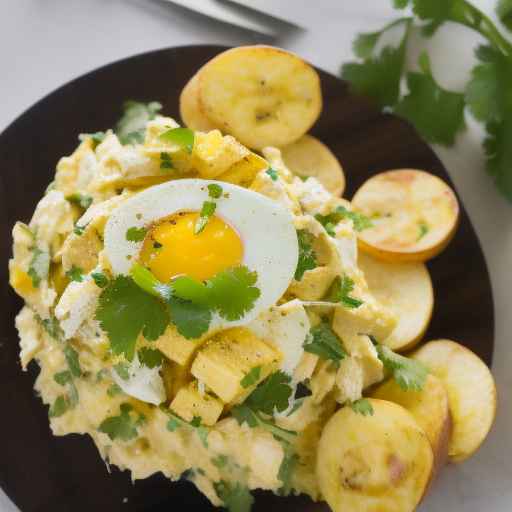 Кубинский яичный салат с подорожниками