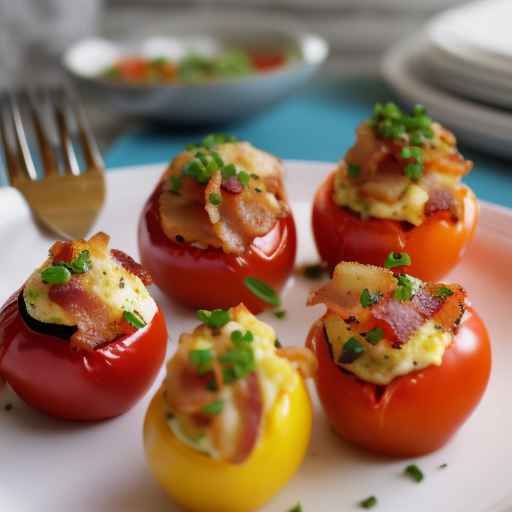 Фаршированные яйцом и беконом помидоры