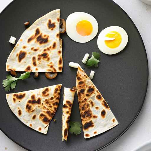 Кесадилья с яйцом и грибами