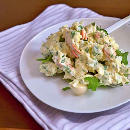 Яичный салат с крабом и заправкой ремулад