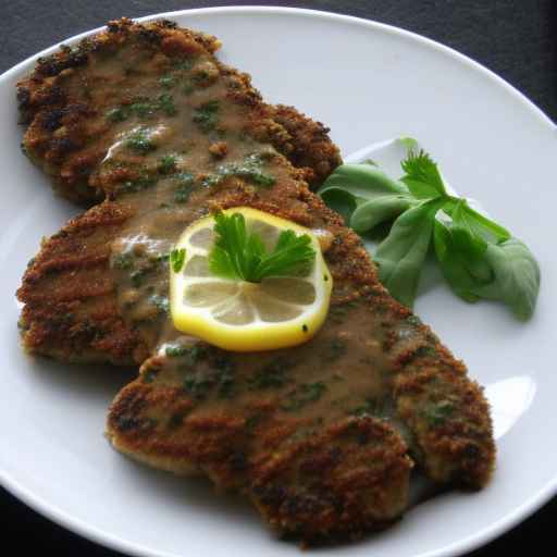 Шницель из баклажанов с лимонно-каперсовым соусом