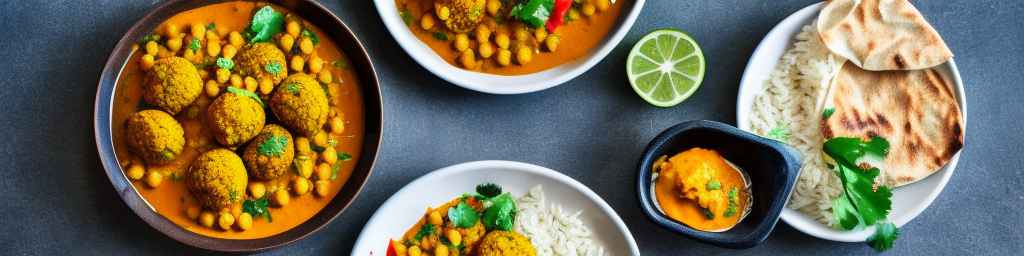 Фалафель и нут карри с рисом с куркумой
