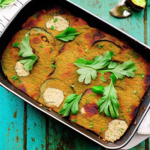 Запеканка из фалафеля и баклажанов с сыром фета