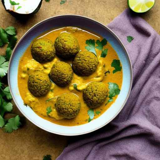 Карри из фалафеля и баклажанов с кокосовым молоком