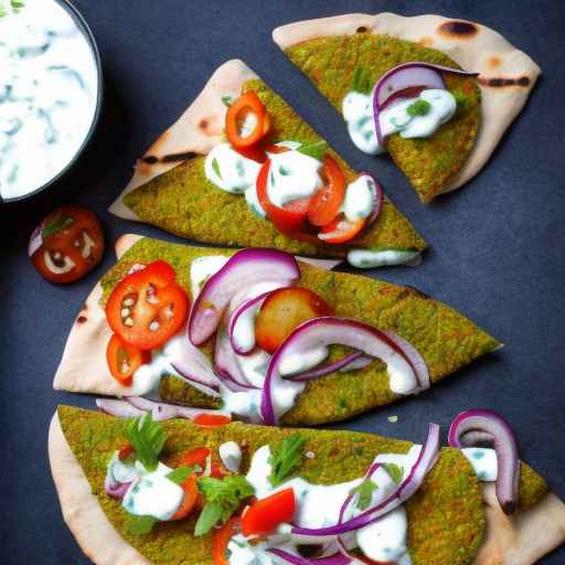 Лепешка фалафель с соусом цацики и маринованными овощами
