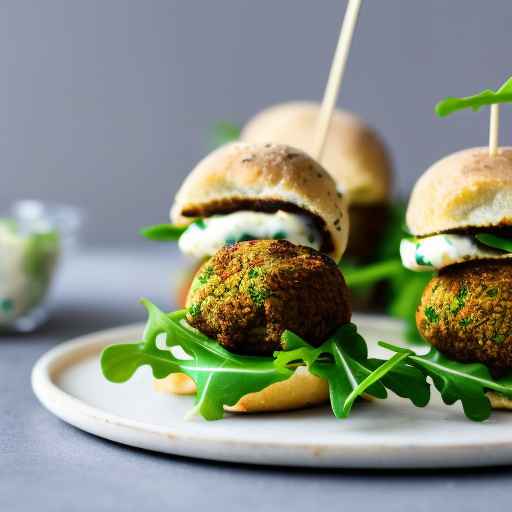 Слайдеры из фалафеля с чесночным айоли и рукколой