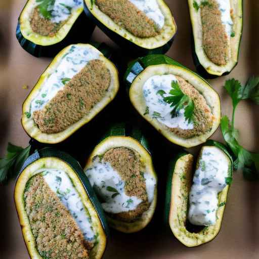 Фаршированные фалафелем цуккини с соусом цацики