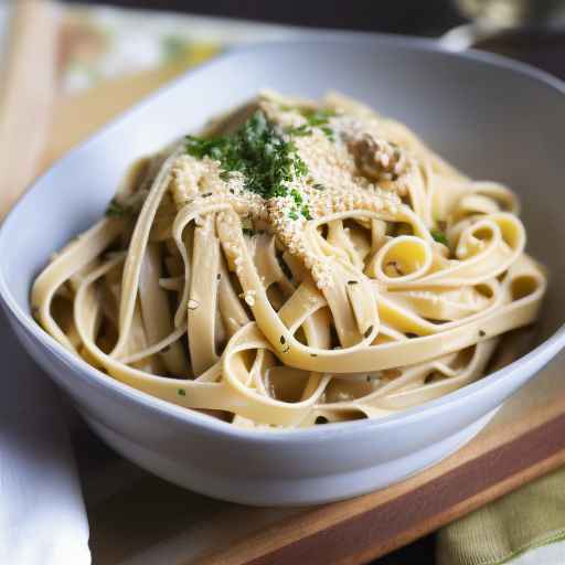 Фетучине со сливочным кунжутным соусом
