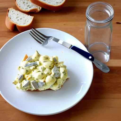 Французский яичный салат с анчоусами
