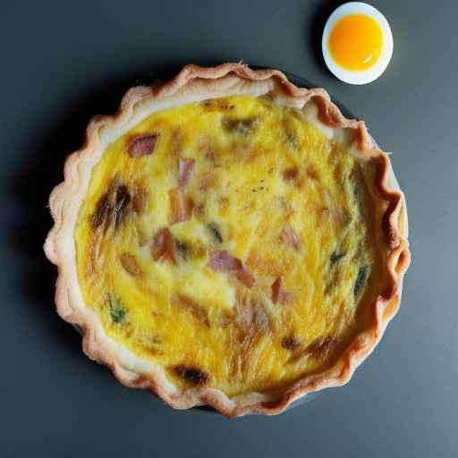 Французский киш с беконом, сыром и яичным кремом