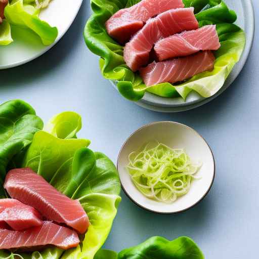Свежий тунец Ахи Poke Lettuce Wraps
