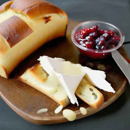 Чесночный хлеб с бри и клюквенным соусом