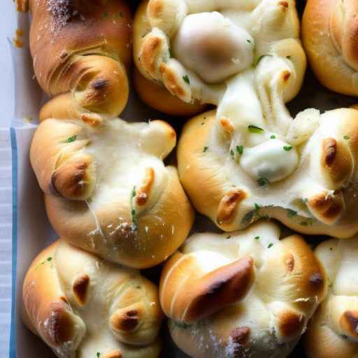 Чесночные узелки с начинкой из моцареллы