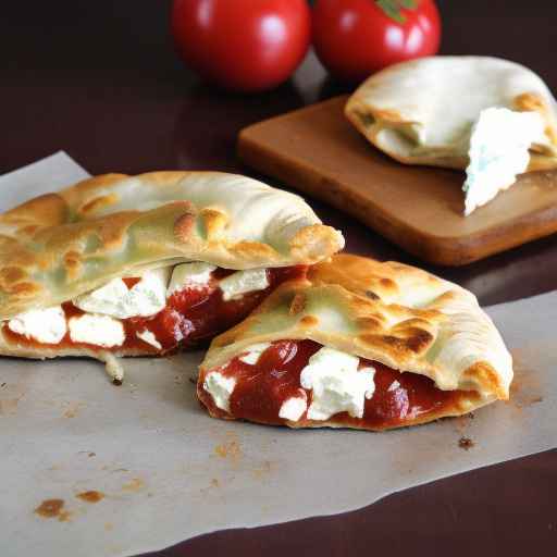 Кальцоне с козьим сыром и моцареллой