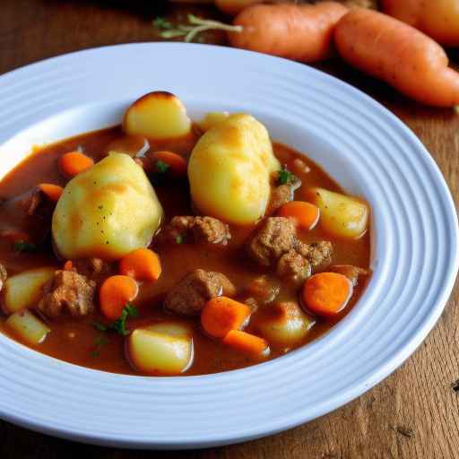 Гуляш с картофельными клецками и морковью