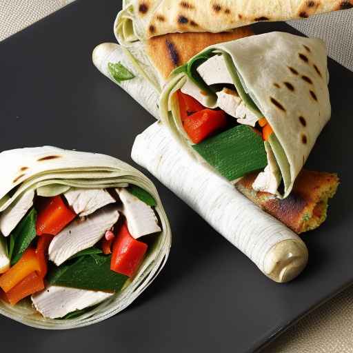 Греческие обертки из курицы и овощей с ближневосточным хлебом