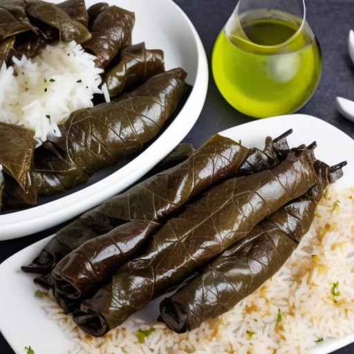 Греческие фаршированные виноградные листья с говядиной и рисом