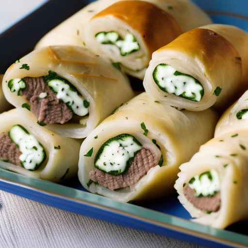 Греческие фаршированные роллы с говядиной и рисом
