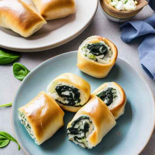 Греческие фаршированные роллы с фетой и шпинатом
