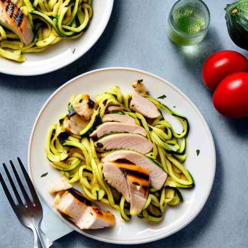 Паста с курицей и цуккини на гриле
